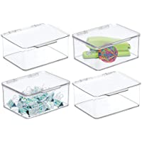 mDesign Juego de 4 organizadores de Escritorio – Organizador de Oficina apilable de plástico sin BPA – Caja de…